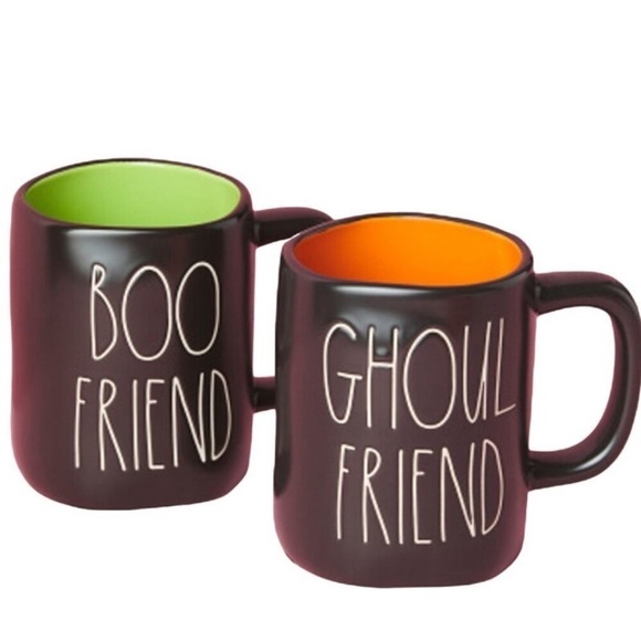 NIB Rae Dunn  BOO FRIEND AND GHOUL FRIEND HALLOWEEN MUG SET - Picture 1 of 8